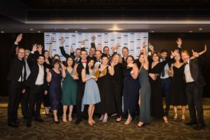 The Unleashed Software team - the winning business of the Supreme Business Excellence Award – alongside event partners and sponsors.