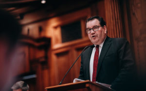 Finance Minister Grant Robertson today outlined a $12.1 billion package to support New Zealanders and their jobs from the global impact of COVID-19. Photo RNZ.