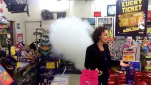 The fog cannon scheme has a marked impact on the safety of workers in retail premises. Photo fogcannon.co.nz