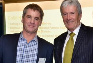 Federated Farmers new Arable Industry Group chair, Colin Hurst (left) with Agriculture Minister, Damien O'Connor.